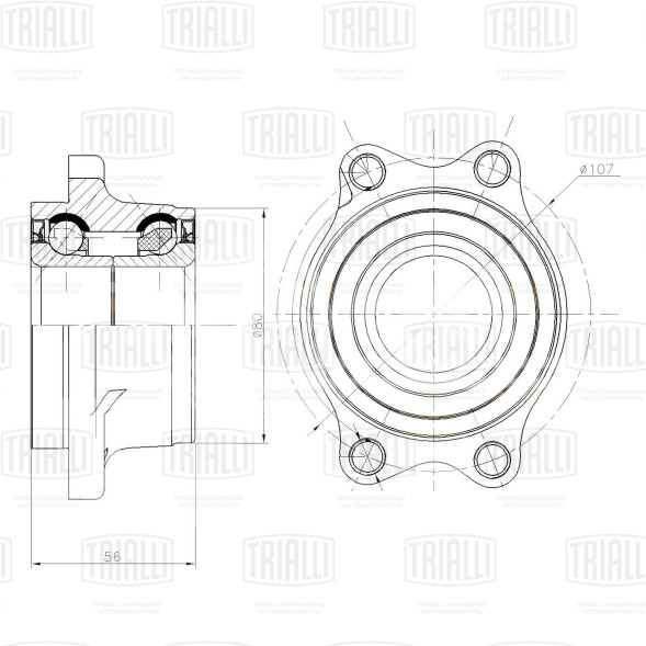 Ступица задняя с подшипником для автомобиля Subaru Legacy (98-)/Outback (98-)