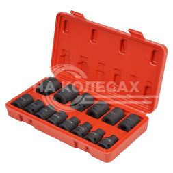 Набор головок ударных 1/2&quot; 38мм 14 пр. (10-27мм) пласт. кейс.