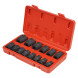 Набор головок ударных 1/2&quot; 38мм 14 пр. (10-27мм) пласт. кейс.