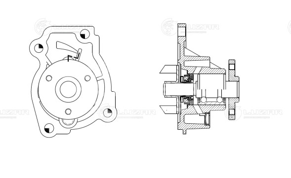 Насос водяной для автомобилей Lada Vesta (15-)/Renault Arkana (19-)/Duster (15-) 1.6i [H4M]