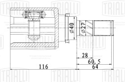 ШРУС внутренний передний для автомобилей Nissan Juke (10-) 1.6i MT
