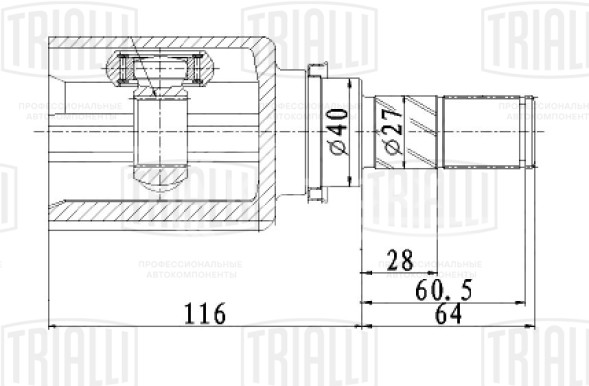 ШРУС внутренний передний для автомобилей Nissan Juke (10-) 1.6i MT