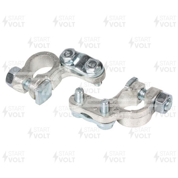 Клеммы АКБ в комплекте латунь, прижимная планка для проводов до 50 мм кв.