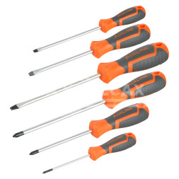 Набор отверток 6 предметов (SL4х100мм,SL5х100мм,SL6х150мм,PH0х75мм,PH1х100мм, PH2х150мм), коробка