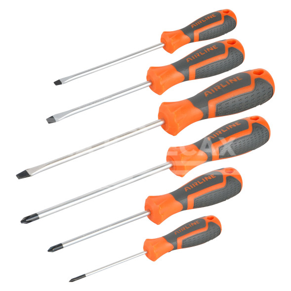 Набор отверток 6 предметов (SL4х100мм,SL5х100мм,SL6х150мм,PH0х75мм,PH1х100мм, PH2х150мм), коробка