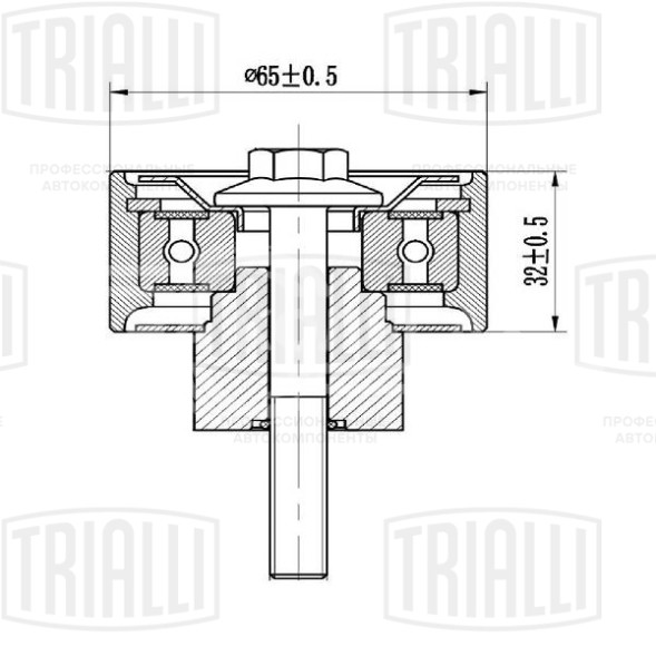 Ролик приводного ремня для автомобилей КамАЗ (дв. Cummins ISBe, ISDe, 6CT) d= 66.7mm (опорный)