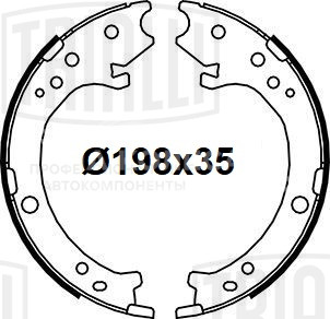Колодки тормозные для автомобилей Honda CR-V (02-) / CR-V (06-) / CR-V (12-) барабанные стояночного тормоза 198x35