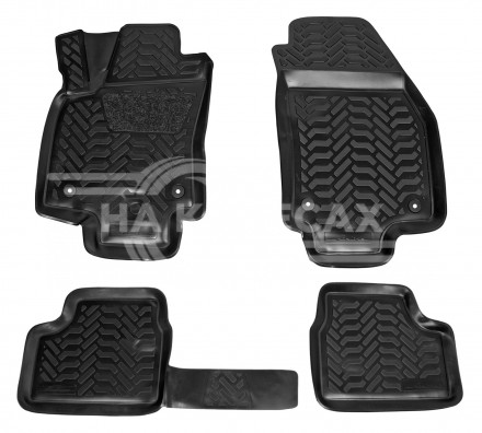 Ковры для Opel Astra Family (H) (04-14), 5 шт., выс.борт, 3D с подпятником, ТЭП, черн.