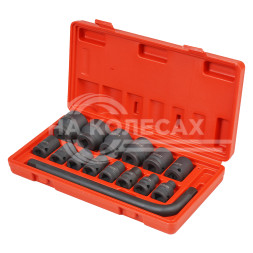 Набор головок ударных 1/2&quot; 38мм 15 пр. (8-32мм, Г-вороток) пласт. кейс.