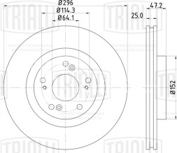 Диск тормозной передний для автомобилей Honda Accord (08-) d=296