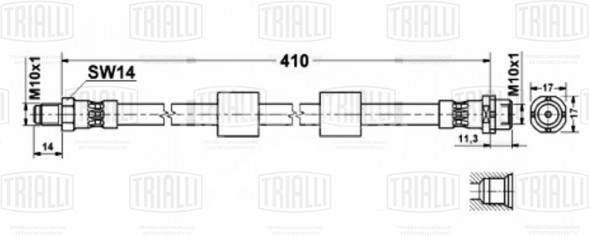 Шланг тормозной передний для автомобилей BMW 5 E39 (95-) L=440мм