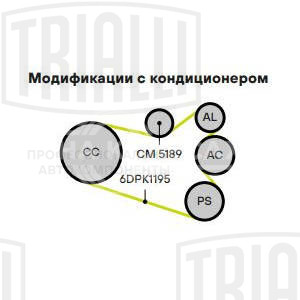 Ролик привод. ремня для автомобилей VW Transporter T5 (03-) 1.9TDi (с натяж. мех.) (CM 5189)