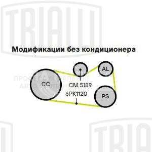 Ролик привод. ремня для автомобилей VW Transporter T5 (03-) 1.9TDi (с натяж. мех.) (CM 5189)