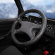 Оплетка на руль, искусственная кожа с тиснением, черная, 42 см / XL