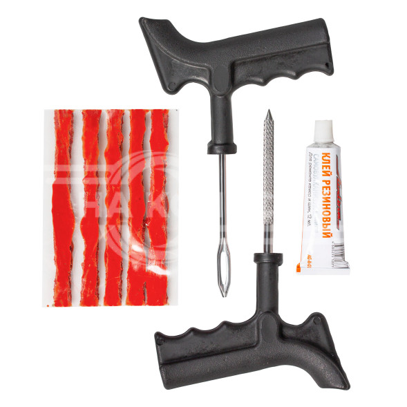 Ремкомплект для б/к шин пистолетные ручки (клей, шило для жгута,шило-напильник, жгуты 5 шт.)