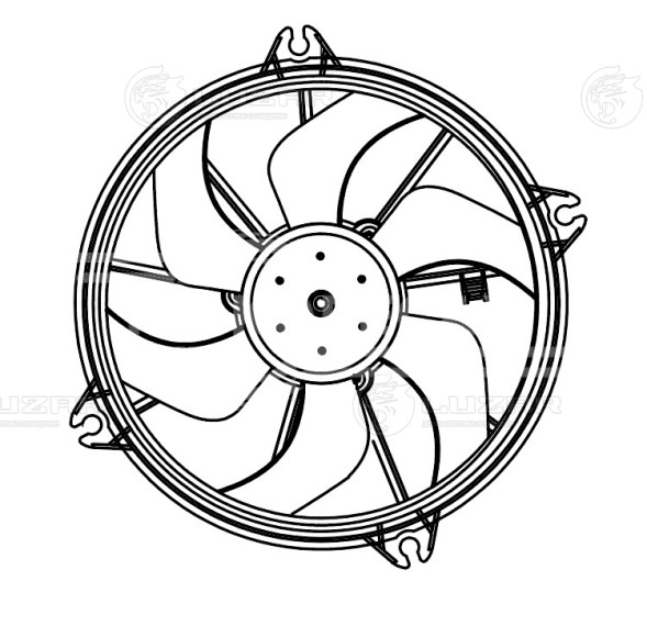 Электровентилятор охлаждения для автомобилей Peugeot 407 (04-)/Citroen C5 (04-) (с кожухом)