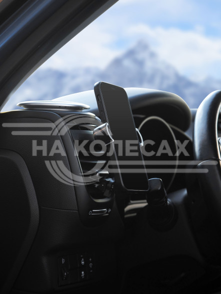 Держатель для телефона автомобильный в дефлектор раздвижной на штанге