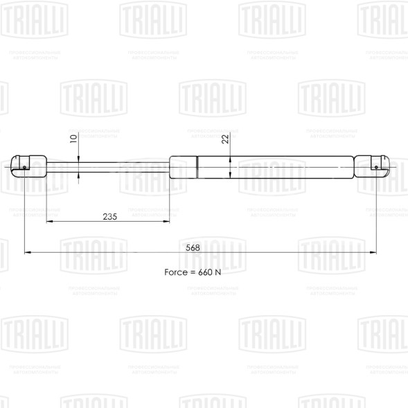 Амортизатор (упор) крышки багажника для автомобиля Volkswagen Transporter T4 (90-) (багажник без стеклоочистителя)