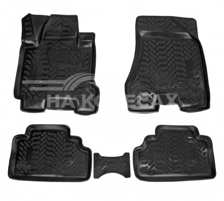 Ковры для Hyundai Tucson (04-09), 4 шт., выс.борт, 3D с подпятником, ТЭП, черн.