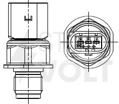 Датчик давления топлива для автомобилей Hyundai H-1 (07-) 2.5D/Great Wall Hover H5 (11-) 2.0D