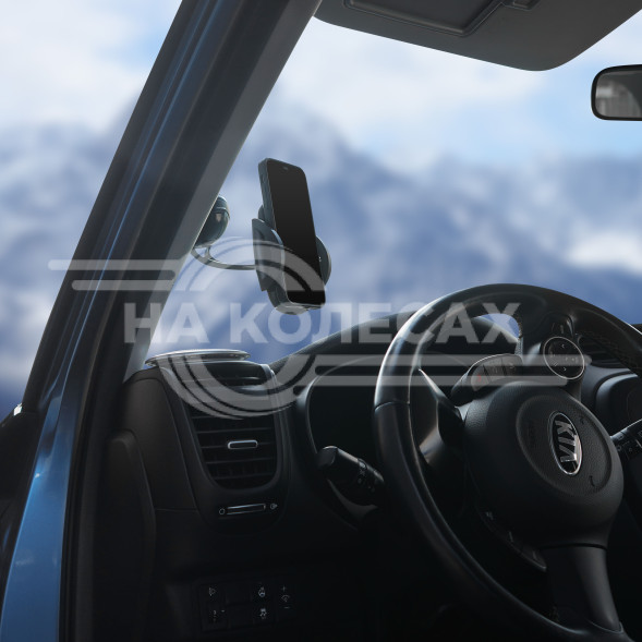 Держатель для телефона автомобильный на лоб. стекло/торпедо на металлической штанге