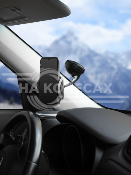 Держатель для телефона автомобильный на лоб. стекло/торпедо на металлической штанге