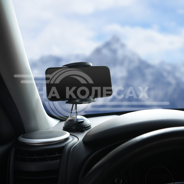 Держатель для телефона автомобильный на лоб. стекло/торпедо на металлической штанге
