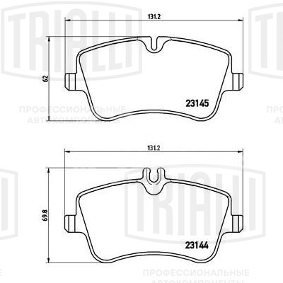 Колодки тормозные для автомобилей Mercedes C (W203) (00-) дисковые передние 131x20 для тормозной системы TRW