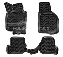 Ковры для Skoda Octavia (A5) (04-13), 4 шт., (крепеж), выс. борт, 3D с подпятником, ТЭП, черн.