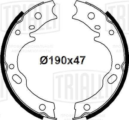 Колодки тормозные для автомобилей Isuzu N-Series (06-) барабанные стояночного тормоза 190x47