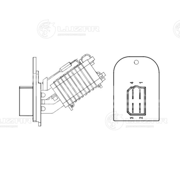 Резистор электровентилятора отопителя для автомобилей Лада 1118, 2170, 2110, 2112, 2123 (4-х контактный)
