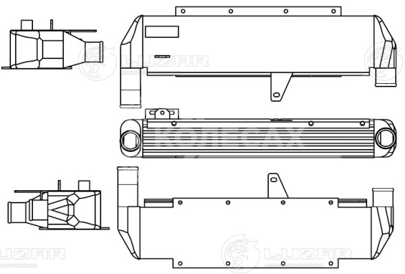 ОНВ (радиатор интеркулера) для спецтехники Komatsu WB93R/S-5E0; WB97S-5E0 (06-) с дв. S4D104E3