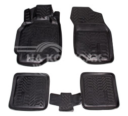 Ковры для Mitsubishi Lancer IX (03-07) 5 шт., выс.борт, 3D с подпятником, ТЭП, черн.