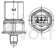 Датчик давления топлива для автомобилей VAG A8 (09-)/A6 (10-) 3.0TFSi