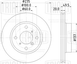 Диск тормозной передний для автомобилей Suzuki Baleno (95-) d=235
