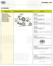 Ролик привод. ремня для автомобилей Mitsubishi Pajero II (90-)/Pajero III (00-)/Pajero IV (06-) 3.0i/3.5i/3.8i (натяжной) генератора (CM 1102)