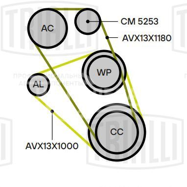 Ролик приводного ремня для автомобилей Toyota Land Cruiser Prado 90/Hiace (82-)/(85-)/(87-)/(95-)//4Runner (89-) 2.4d/3.0d [L; KZ] (натяжной) (CM 5253)