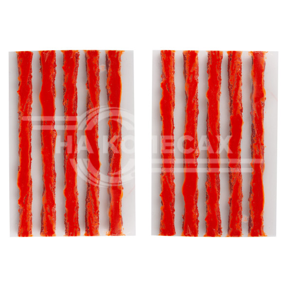 Жгуты для ремонта б/к шин, 6*100мм, 10 шт, коричневые, ПВХ подложка, в блистере