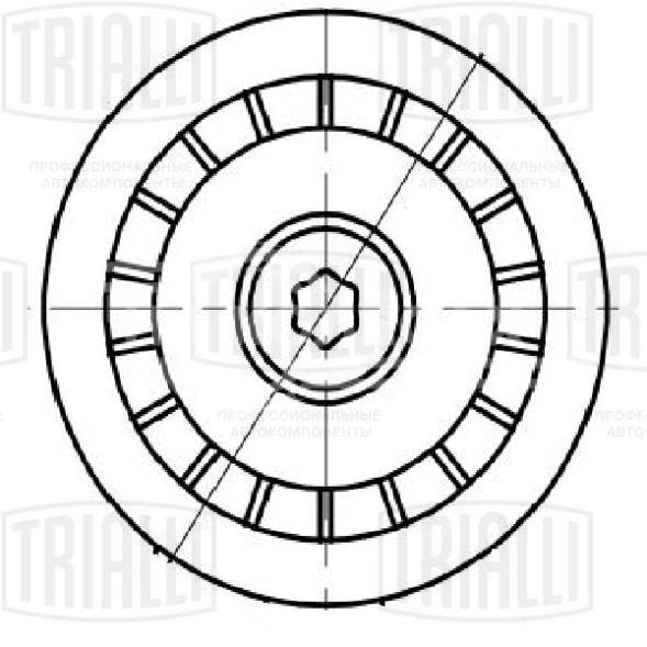 Ролик приводного ремня для автомобилей Ford Focus II (05-) 1.8d (только ролик натяжителя) гладкий