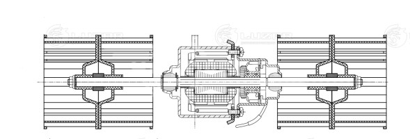 Электровентилятор отопителя для автомобилей ГАЗель-Бизнес/ГАЗель-Next (ОСА 9000) (для отопителя салона; в сборе с крыльчатками)
