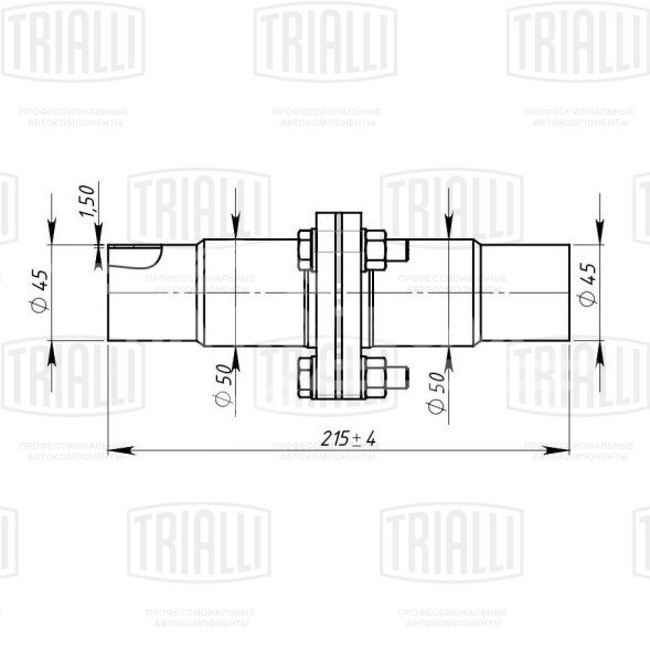 Соединение труб глушителя (комплект фланцев в сборе) (жесткое) 45/50 (алюминизированная сталь)