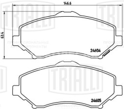 Колодки тормозные дисковые передние для автомобилей Jeep Wrangler (07-) / Chrysler Voyager (07-) (PF 4243)