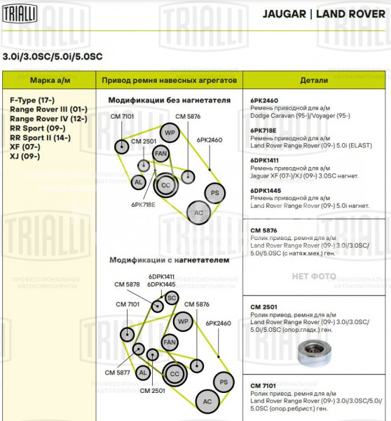 Ролик привод. ремня для автомобилей Mazda 3 (03-)/Mazda 3 (08-) 1.6i (опорный) (CM 2501)