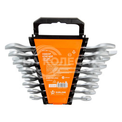 Набор ключей рожковых 8 пр. (8*10,10*12,12*13,14*15,13*17,17*19,19*22,22*24мм) пласт держат. PRO