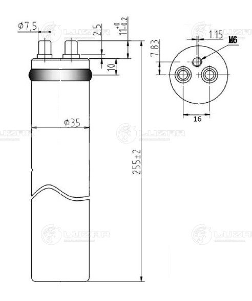 Ресивер-осушитель конденсора для автомобилей Civic 4D (06-)/Accord VII (02-)