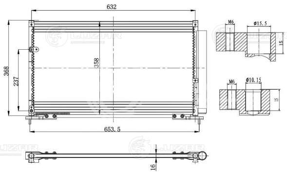 Радиатор кондиционера для автомобилей Civic 4D (06-) (турецкая сборка)