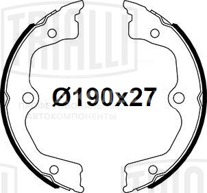 Колодки тормозные для автомобилей Honda Accord VIII (08-) / Legend (06-) барабанные стояночного тормоза 190x27
