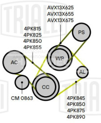 Ролик привод. ремня для автомобилей Hyundai Accent (00-)/Getz (02-)/Elantra (01-) 1.3/1.5/1.6 A/C+ (натяжной) (CM 0863)
