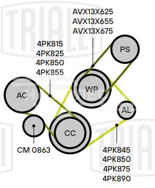 Ролик привод. ремня для автомобилей Hyundai Accent (00-)/Getz (02-)/Elantra (01-) 1.3/1.5/1.6 A/C+ (натяжной) (CM 0863)