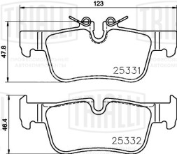 Колодки тормозные дисковые задние для автомобилей BMW X1 (F48) (14-) / 2 (F45) (14-) (в комплекте с датчиком)